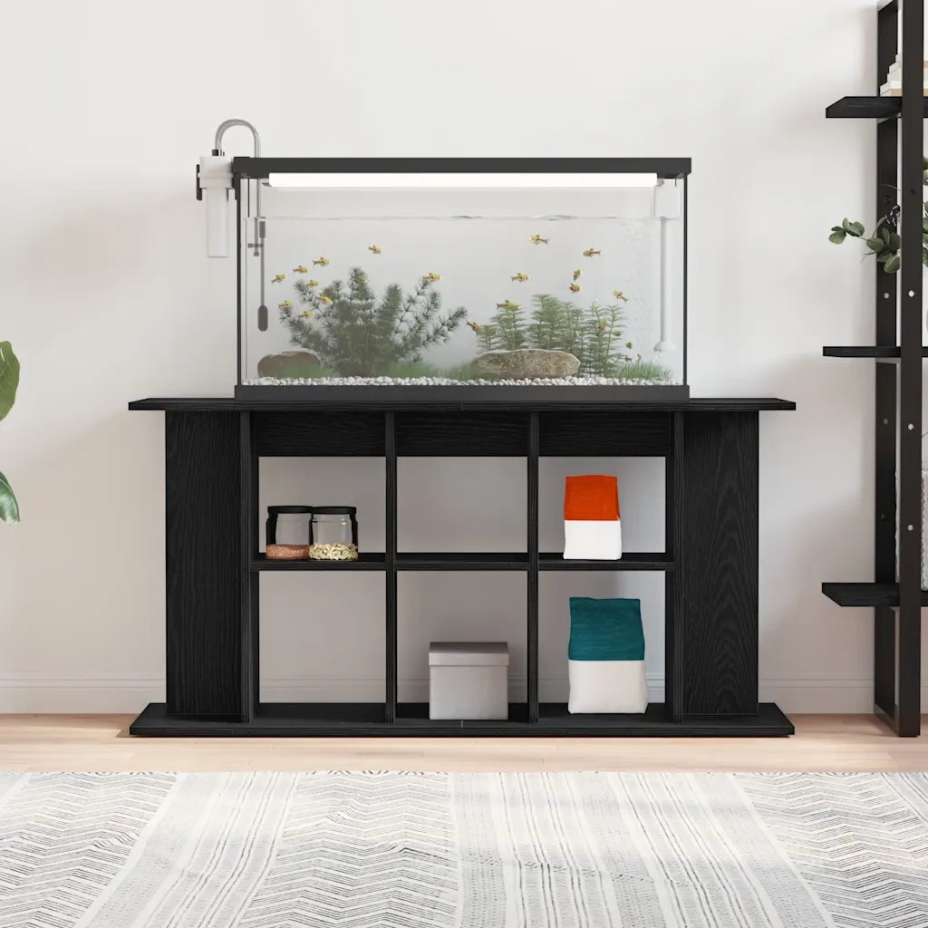 Supporto per acquario in rovere nero 120x40x60 cm in legno ingegnerizzato 862151