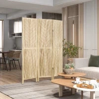 Paravento da Interno Pieghevole a 3 Ante a Spina di Pesce in Legno, 120x1.6x170 cm