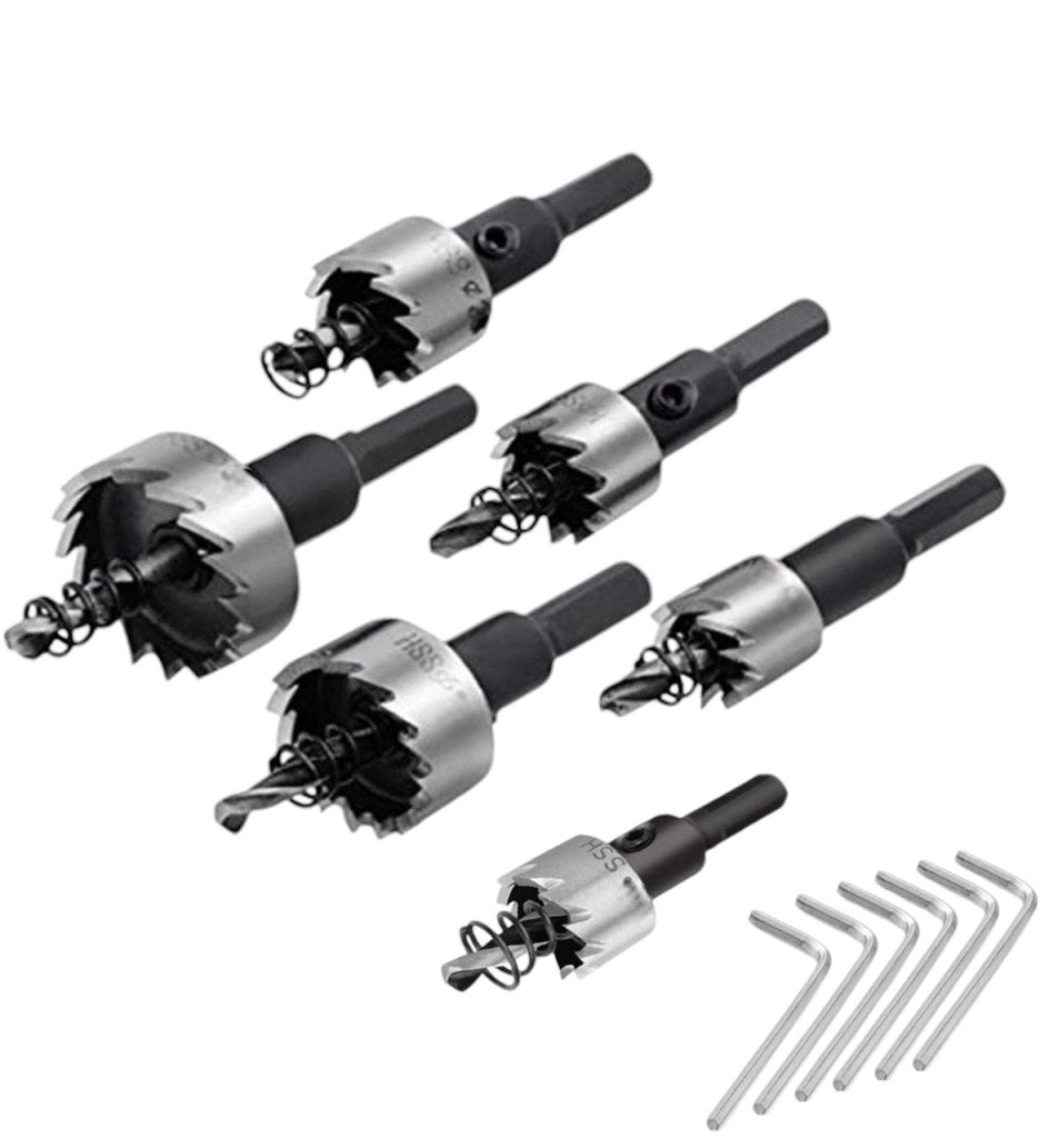 Set Di 6 Frese A Tazza Denti In Metallo Duro Per Ferro Alluminio Da 6 a 35 80240