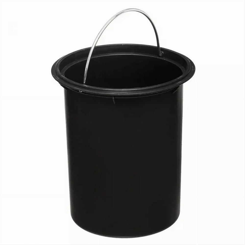 Trade Shop - Pattumiera Cestino Portarifiuti 3 Litri In Metallo Bianco Con Coperchio In Bambù -