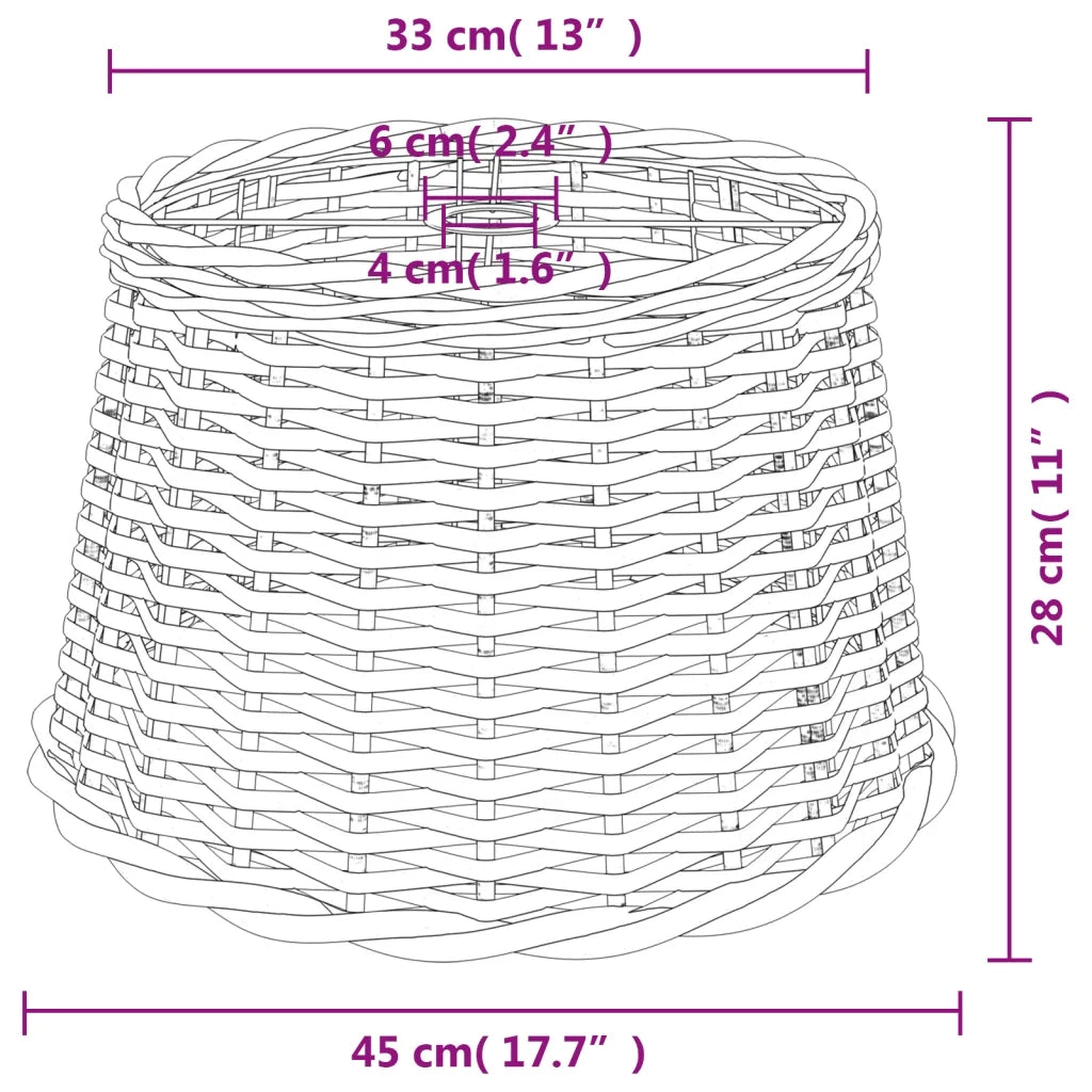 Paralume da Soffitto Marrone ?45x28 cm in Vimini CFW1508845