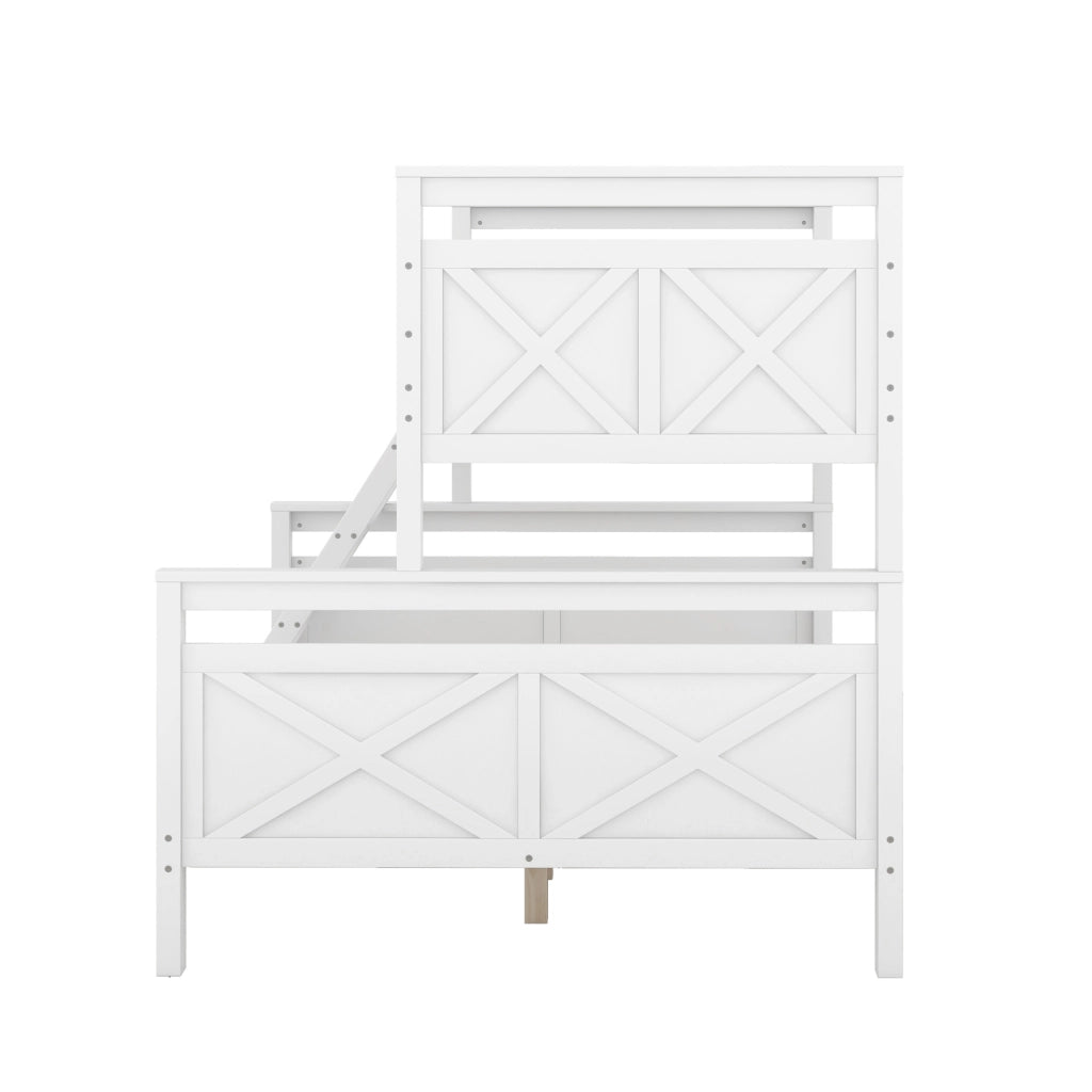 Letto a castello 90/140x200 cm bianco in pino e MDF, trasformabile in 2 letti