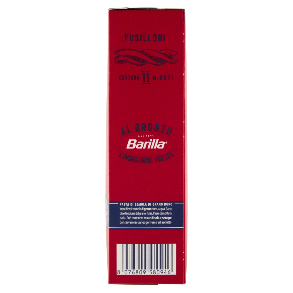 Barilla fusilloni pasta trafilata al bronzo confezione da 400 grammi