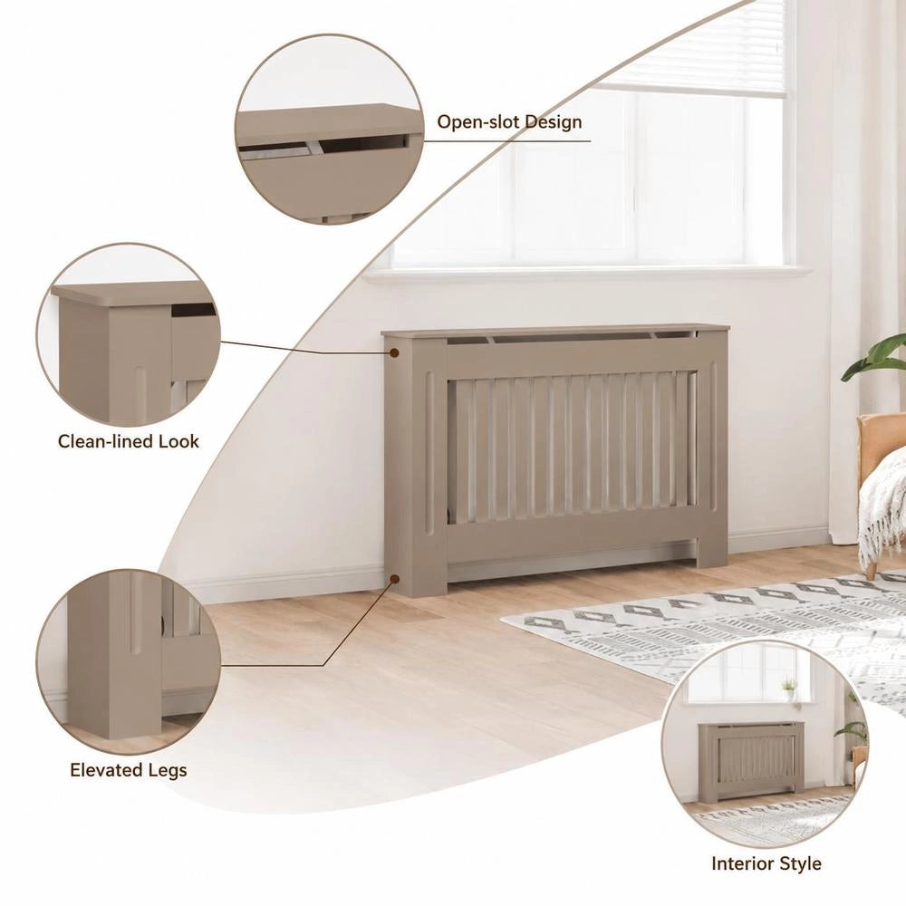 Radiator Cover 112x19x81.5 Cm MDF
