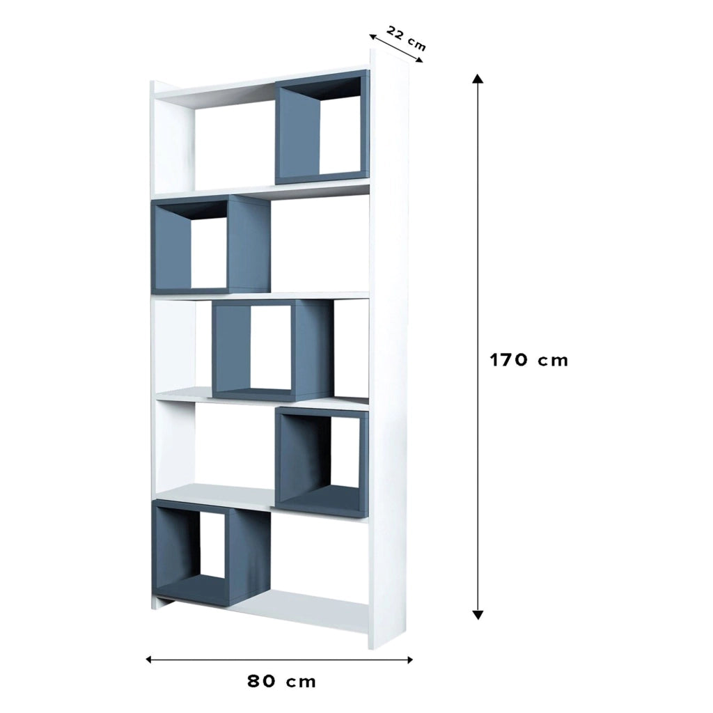 Biblioteca Policoro, Libreria 4 Ripiani, 80x22x170h cm Bianco