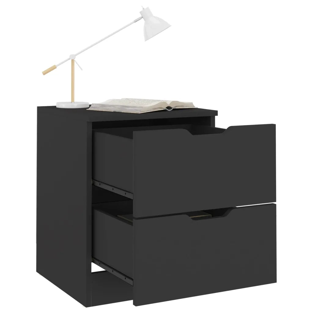Comodini 2 pz-Set di 2 Tavolino da notte Neri 40x40x50 cm in Legno Multistrato 926990