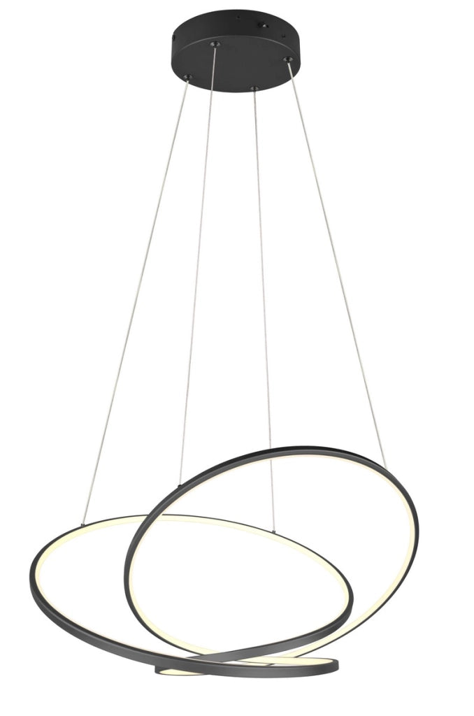 Lampada a sospensione moderna nera LED 52W CCT Darvin Trio