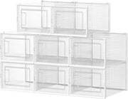 Organizzatore per scarpe - Set di 8 - Organizzatore per scarpe - Ripiegabile e stivabile - Bianco trasparente - Dimensione 44 - LSP08MWT