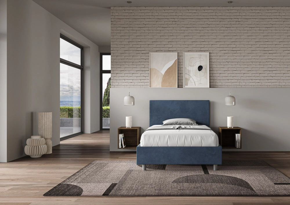 Letto 1 Piazza e Mezzo 120x200 cm Senza Rete Adele Blu