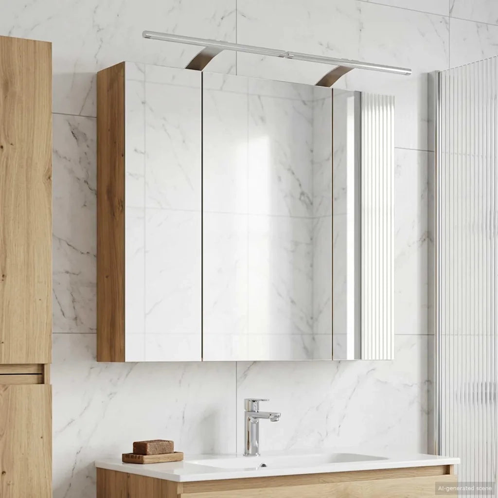 Mobiletto per specchio da bagno con porta Rovere Artigianale 889118