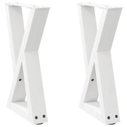 Gambe per tavolino 2 pz Bianche 28x(42-43,3) cm Acciaio 4012697