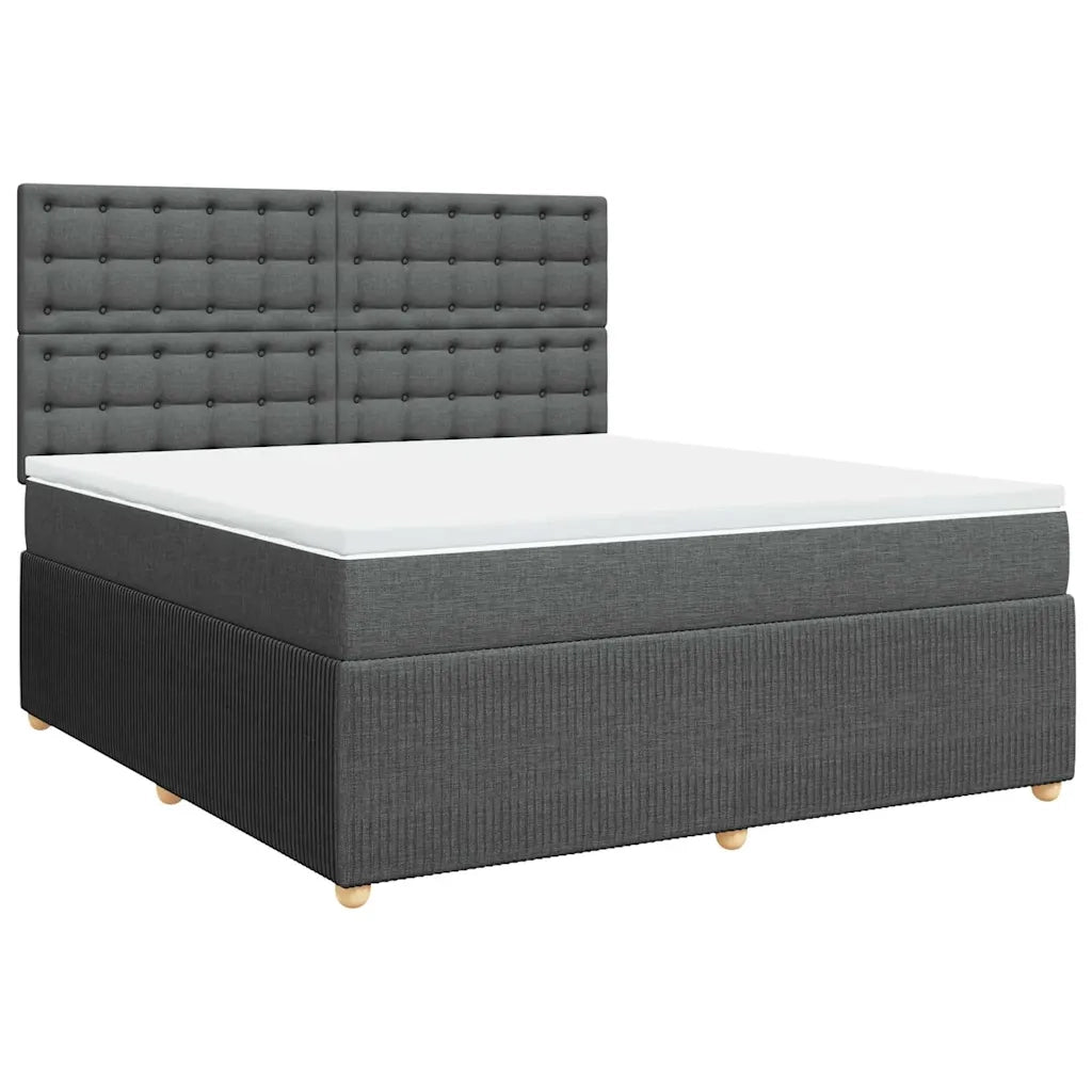 Giroletto a Molle con Materasso Grigio Scuro 180x200 cm Tessuto