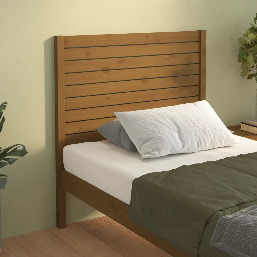 Testiera per Letto Miele 96x4x100 cm in Legno Massello di Pino