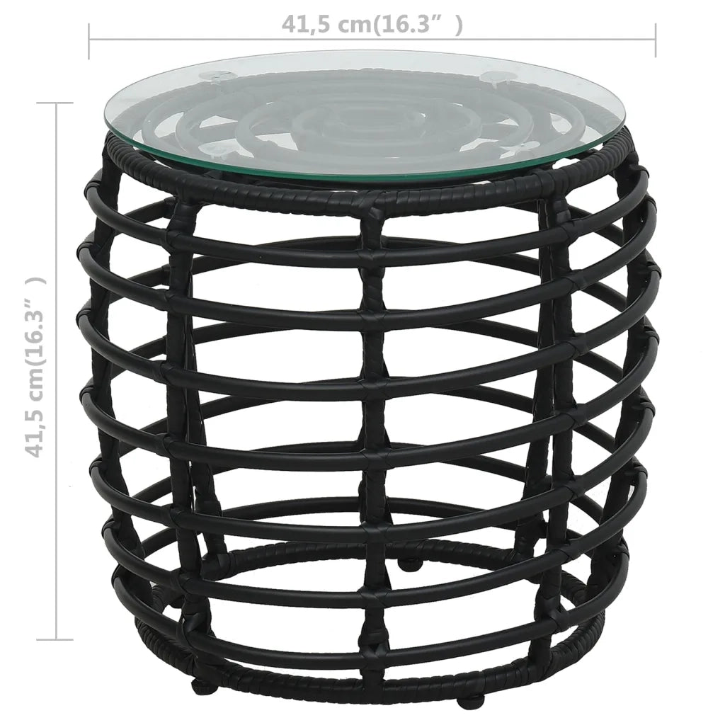 Set da Bistrot 3 pz | Set Salotto da Giardino in Polyrattan Nero