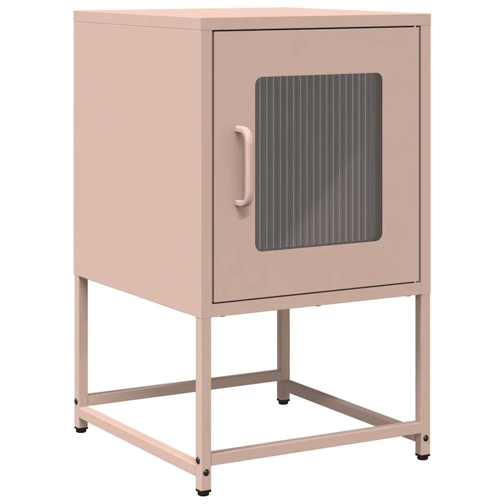 Comodino Rosa 36x39x60,5 cm in Acciaio Laminato a Freddo 853327