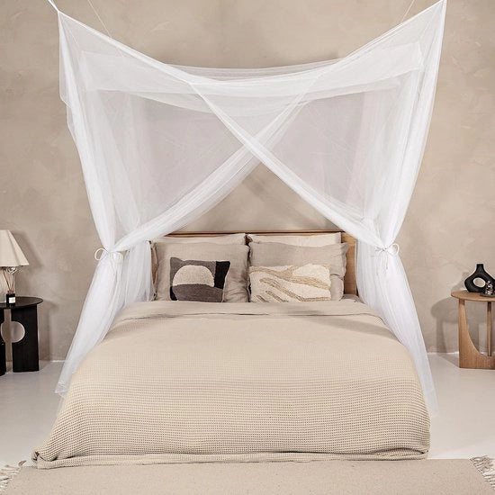 Panno di tenda bianco - Adatto a 2 persone - Format rettangolare - Con set di appendiporta