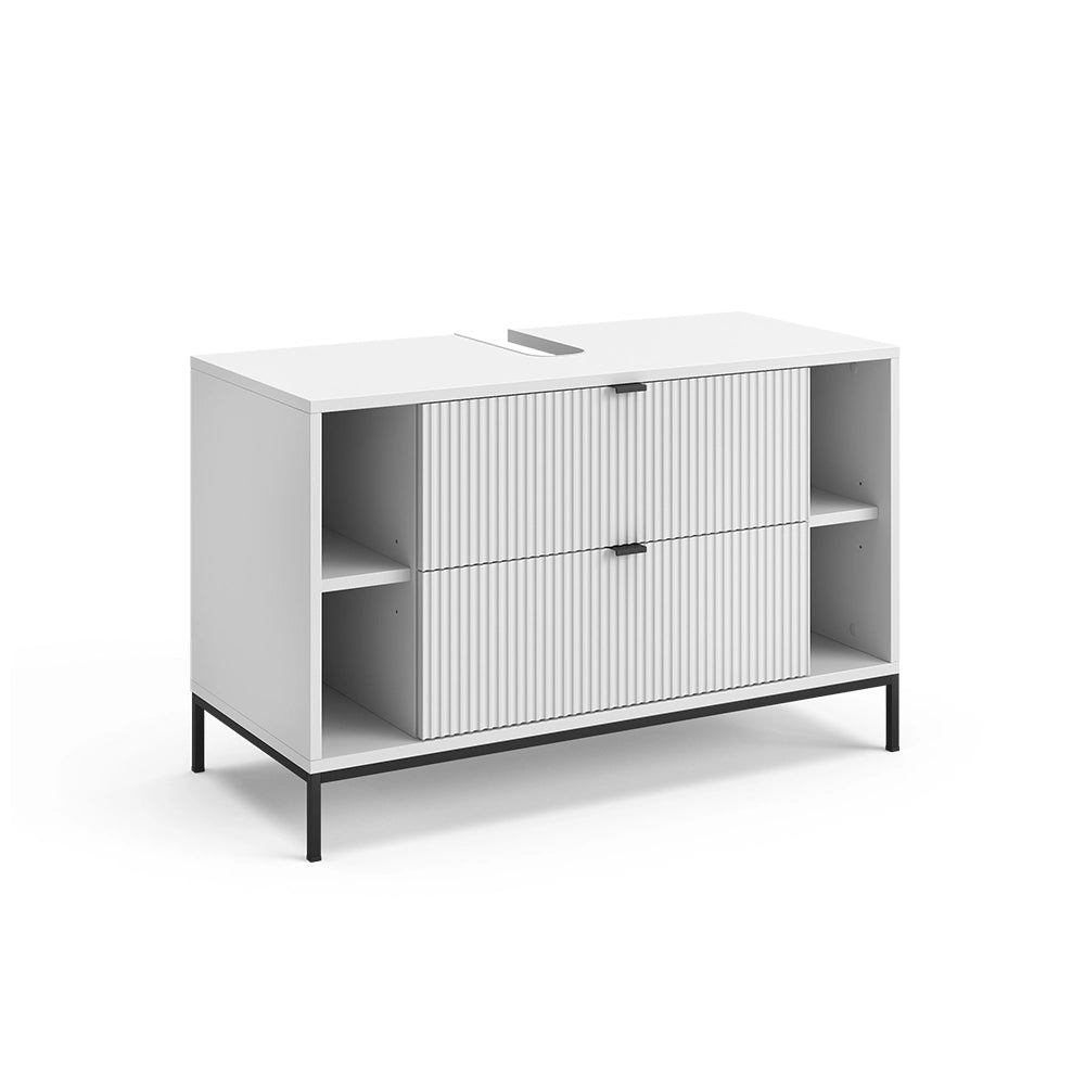 Vicco Mobile sottolavabo per bagno Bianco 100 x 63 cm Con 2 cassetti estraibili