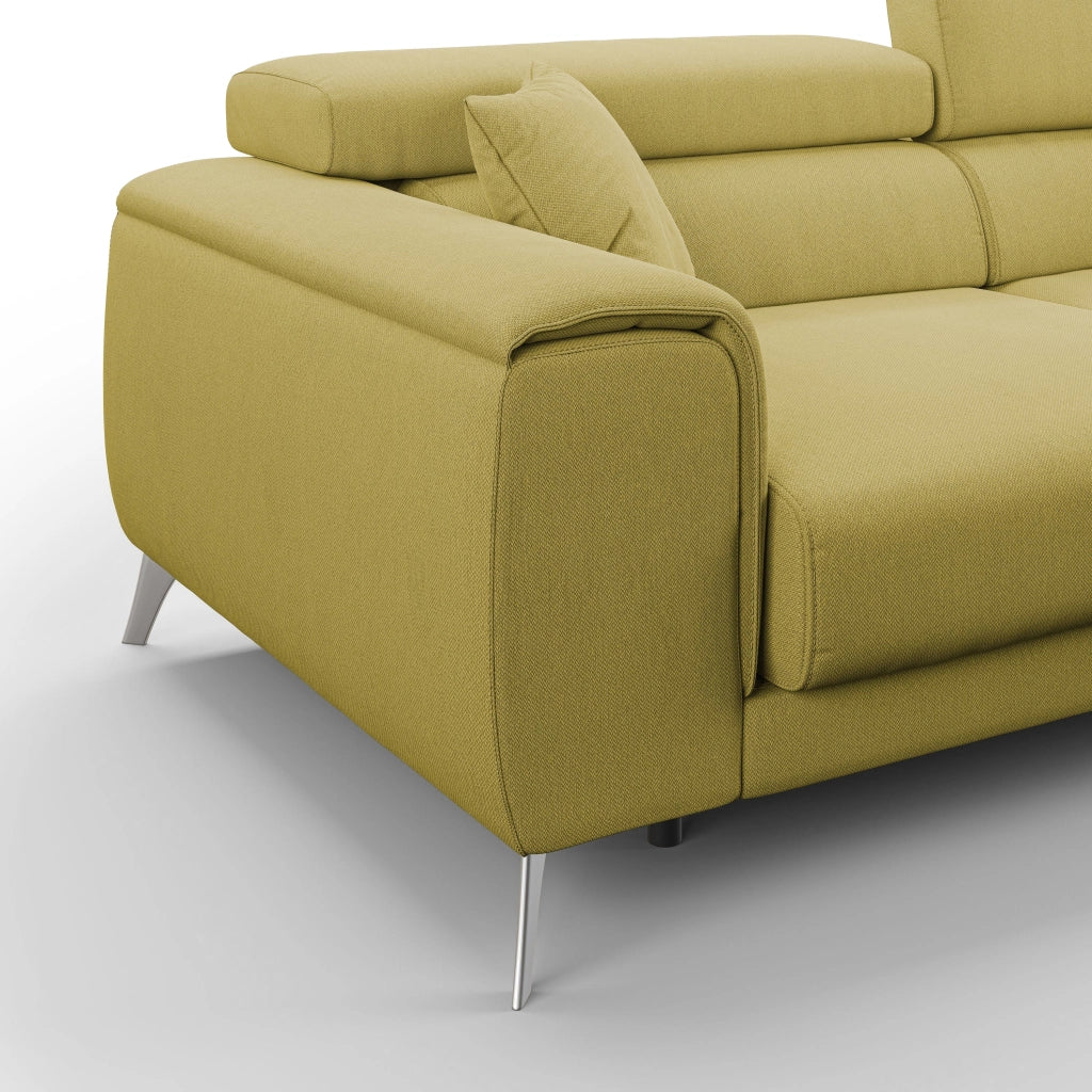 Fusion Divano con sedute allungabili in tessuto smacchiabile T05 185 cm giallo
