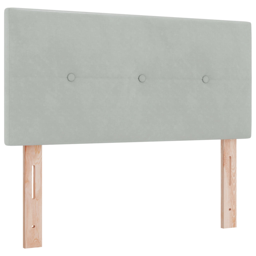 Letto a Box Spring con Materasso e LED Grigio Chiaro 120x190 cm Velluto