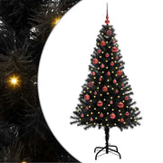 Albero di Natale con 150 LED con supporto-Luci decorative natalizie Nero 150 cm PVC 614191