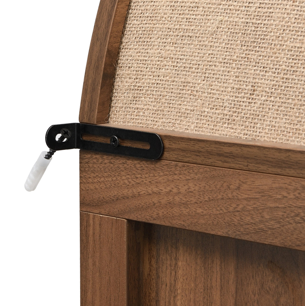 Sideboard con ripiani regolabili 70x38x165 cm in MDF e vetro colore noce