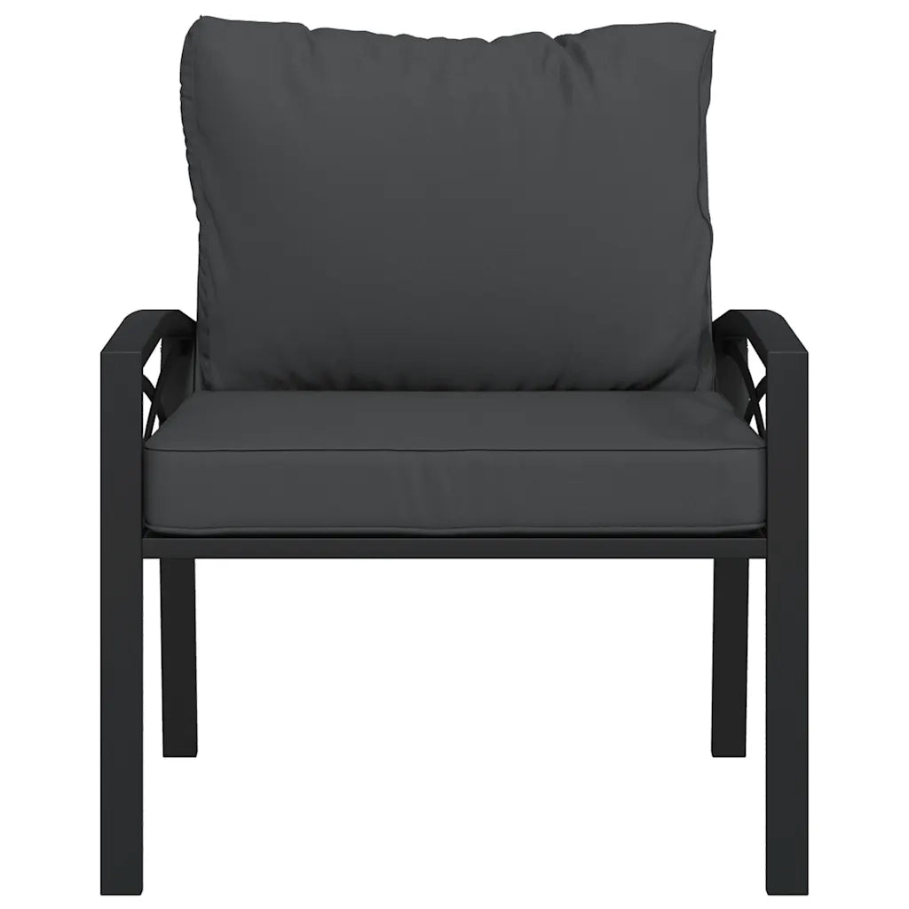 Sedie da Giardino con Cuscini Grigi 2pz 68x76x79 cm Acciaio 362715