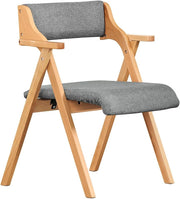 Sedia Pieghevole in Legno con Cuscino – Sedie Giardino Pieghevoli e Sedie Pieghevoli da Interno in Legno, Sedia da Giardino Pieghevole per Ufficio Ospiti, Cucina o Balcone Colore Grigio FST98-HG