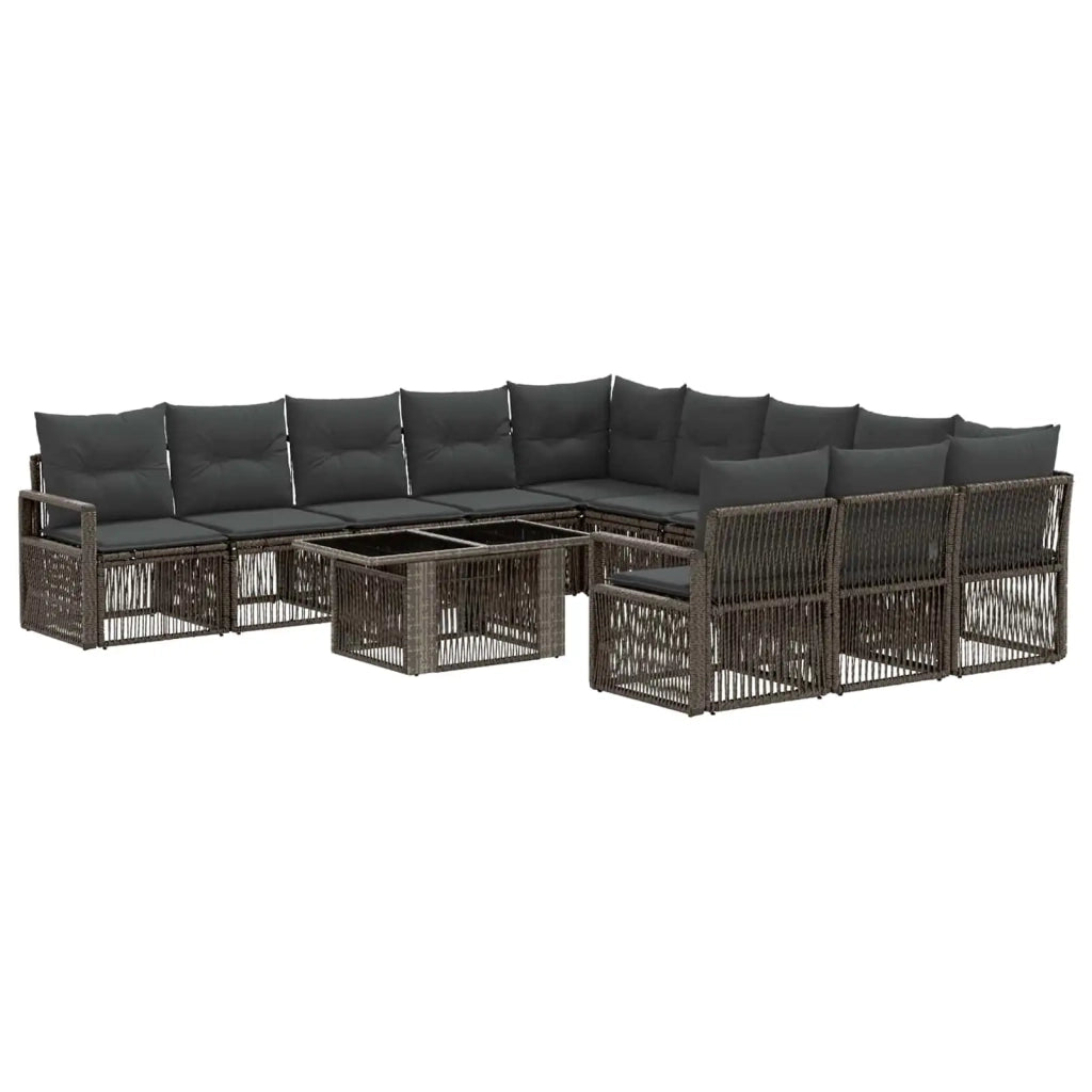 Set Divano da Giardino 12 pz Grigio e Grigio Scuro polyrattan 3437162