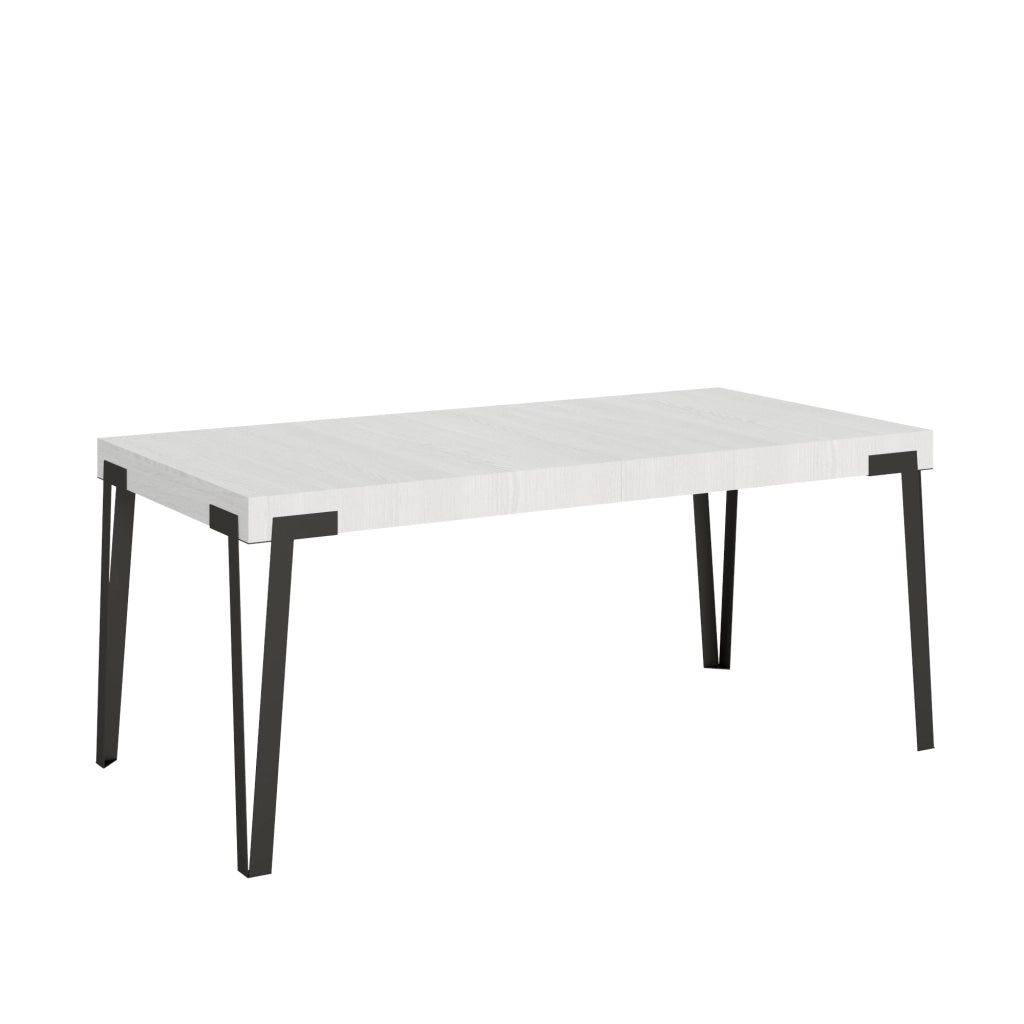 Tavolo Allungabile 200-304x90x77 cm Rio Bianco Frassino Telaio Antracite