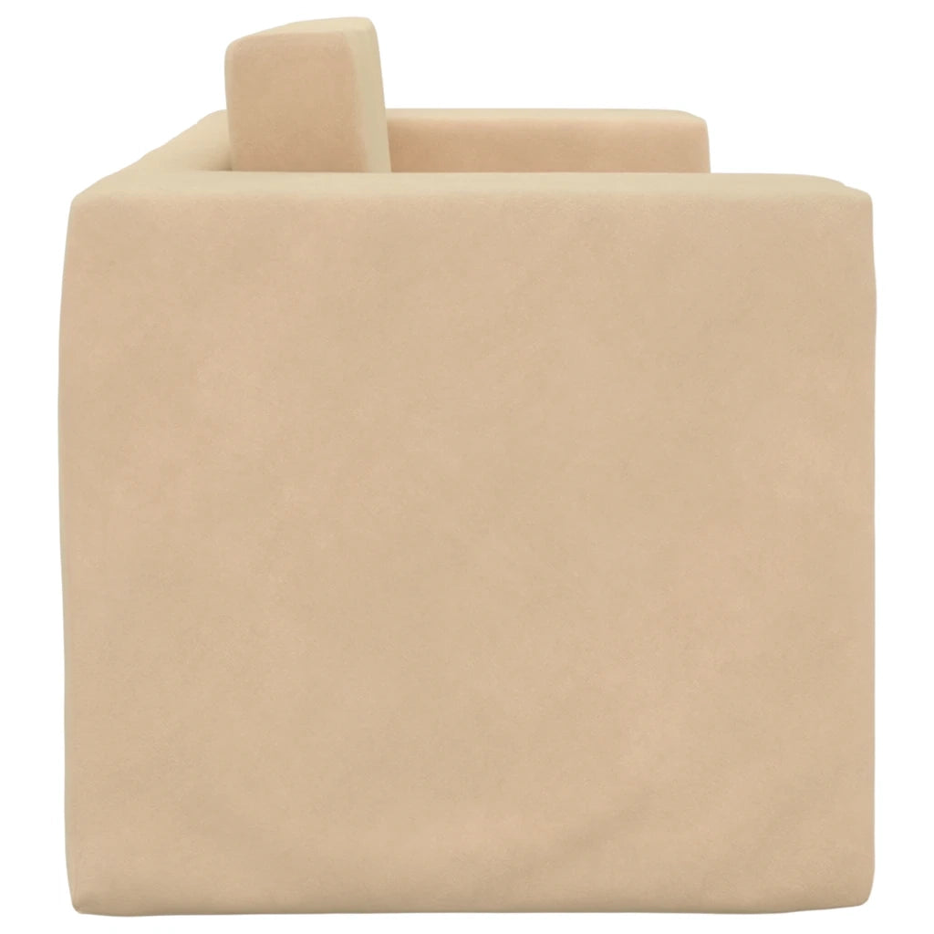 Divano letto | Sof¨¤ letto | Letto singolo per Bambini a 2 Posti Crema in Morbido Peluche