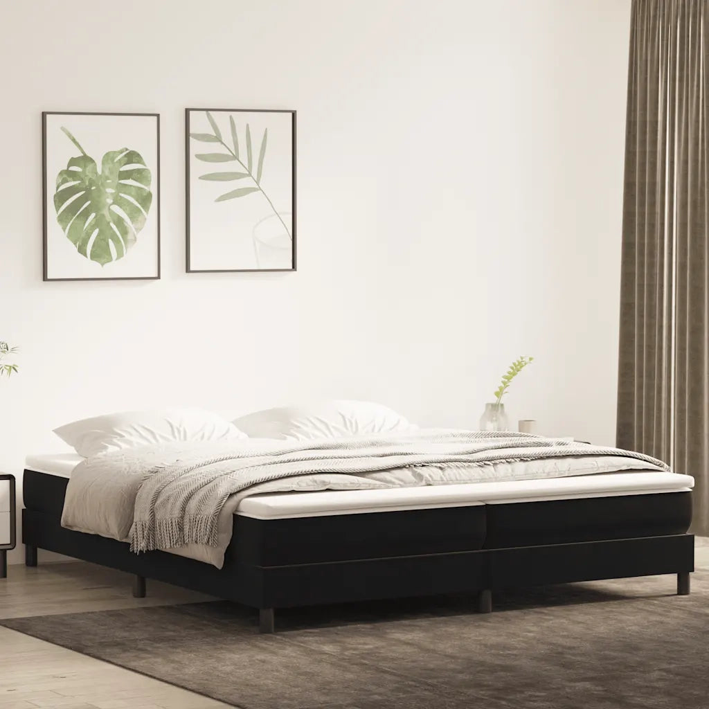 Giroletto a Molle con Materasso Nero 200x220 cm in Velluto 3315989