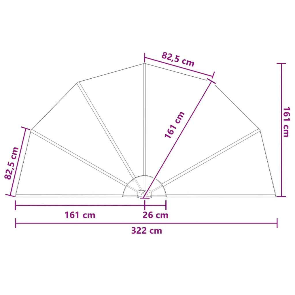Schermo di Privacy per Balcone Ø 320 cm Poliestere 42037153