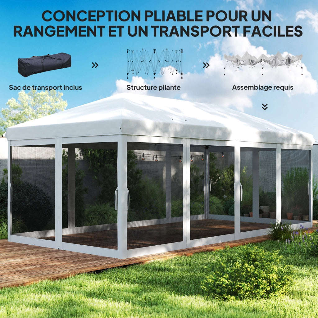 Tonnelle Barnum Pliant Pop-up ¨C zephmum ¨C Grigio Nero 6x3m con Zanzariere e Sacchetto