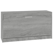 Panca portascarpe mobiletto porta-stivali cassettiera mensola mobile da ingresso rovere Sonoma 80 x 24 x 45 cm legno ingegnerizzato grigio 02_0023009