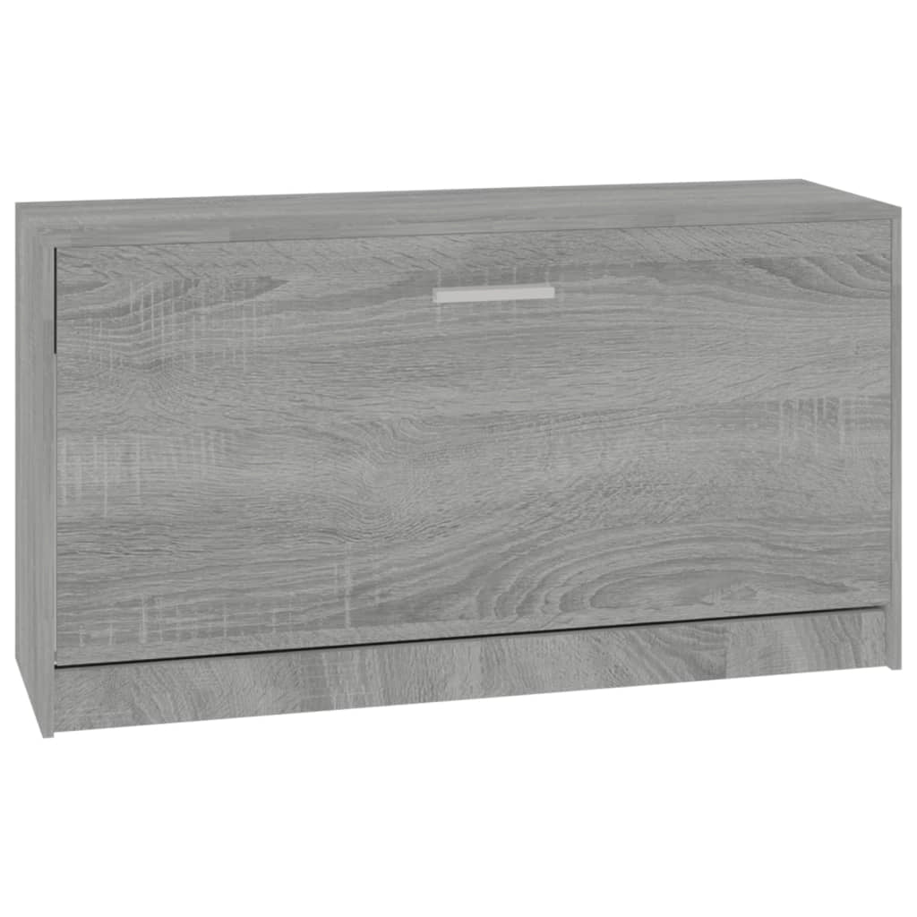 Panca portascarpe mobiletto porta-stivali cassettiera mensola mobile da ingresso rovere Sonoma 80 x 24 x 45 cm legno ingegnerizzato grigio 02_0023009
