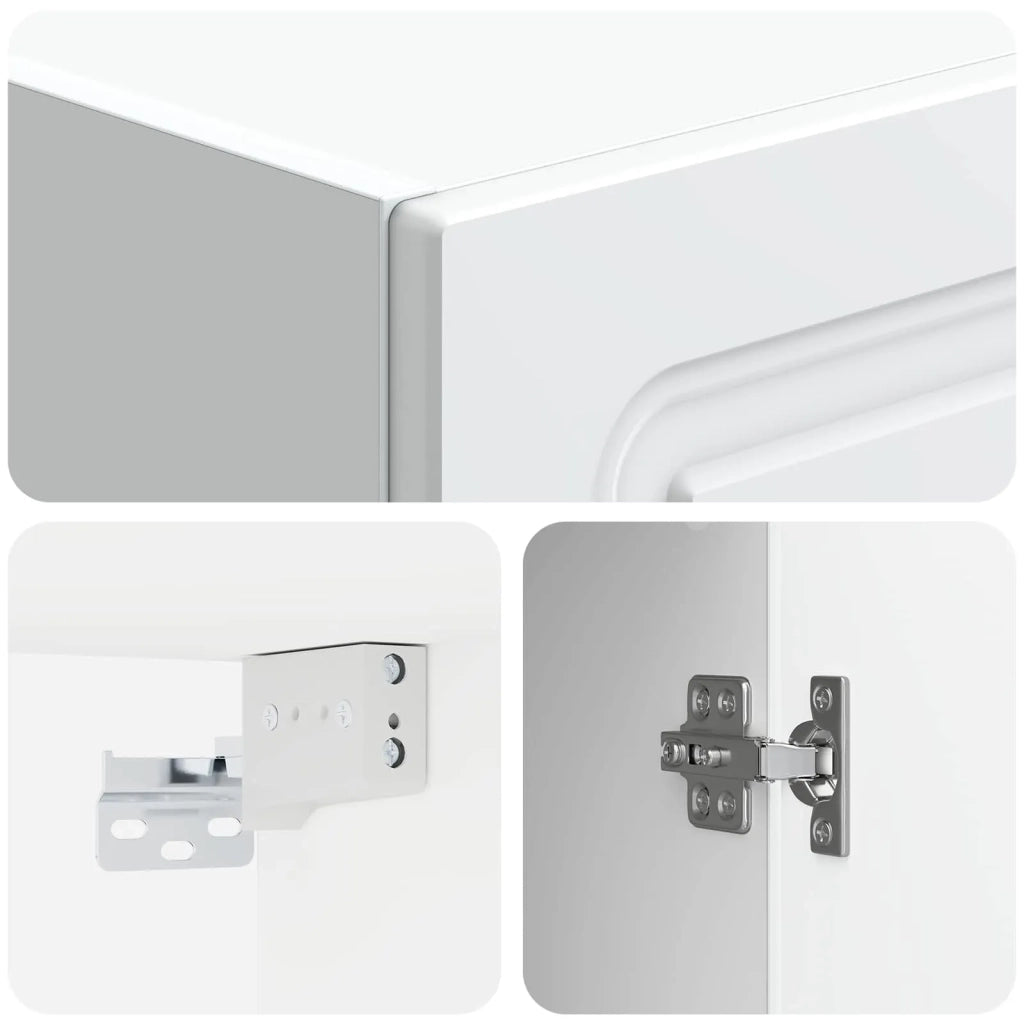 Mobiletto a muro Bianco Lucido 33 x 34,5 x 90 cm 899269