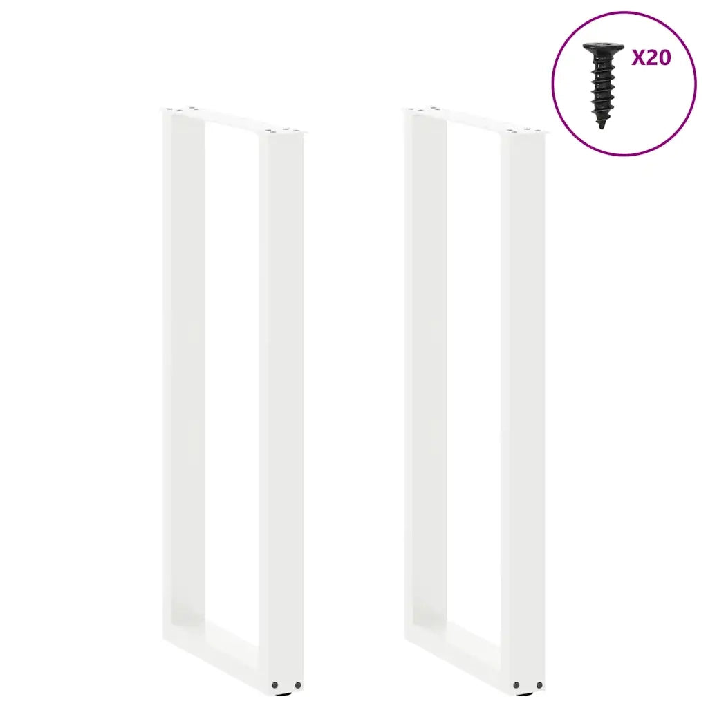 Gambe per tavolo da bar a forma di U 2 pz bianche 40x(110-111) cm in acciaio 4013241