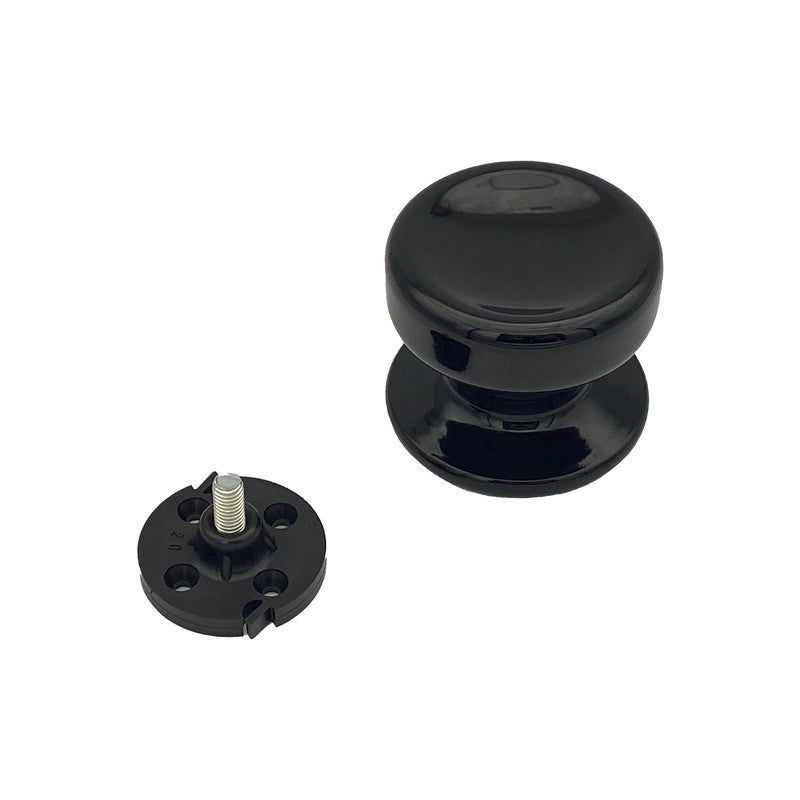Pomolo fisso per porta SAGUATTI 874/70QB in alluminio nero lucido