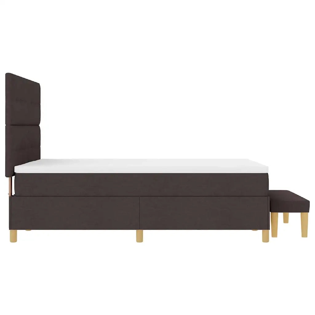 Letto a molle con cuscino Marrone scuro 200 x 140 cm Tessuto 3344306