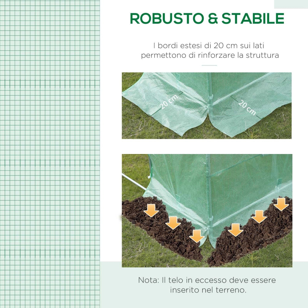 Telo Serra in Polietilene con Finestre ¨C Minimal ¨C Verde 3x3x2 m