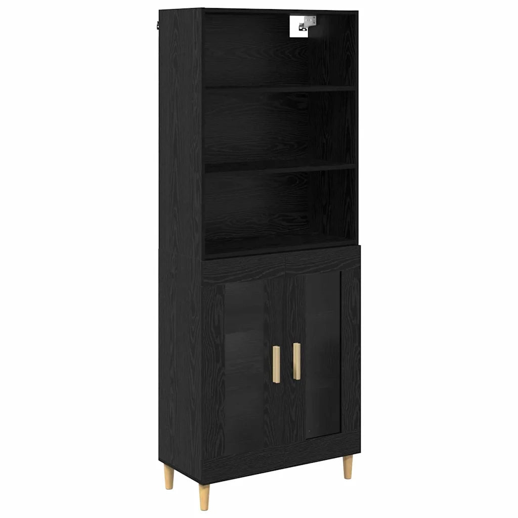 Credenza Rovere Nero 69,5 x 32,5 x 180 cm Legno multistrato 3416260