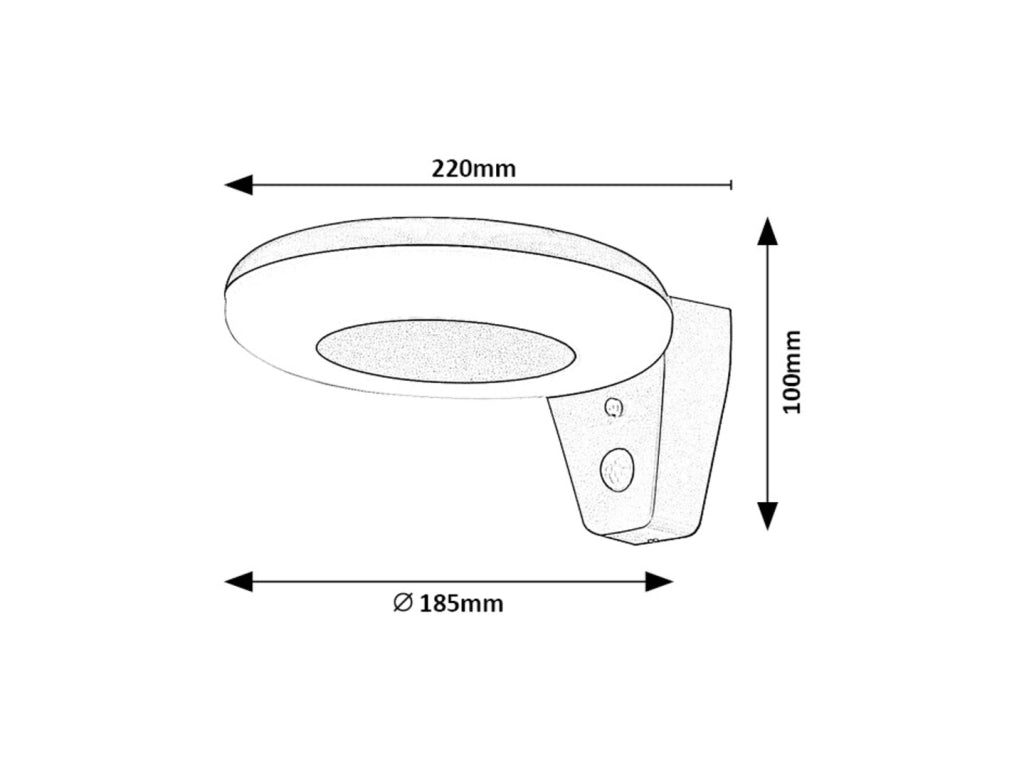 Applique solare LED 4W con sensore movimento nera Rabalux