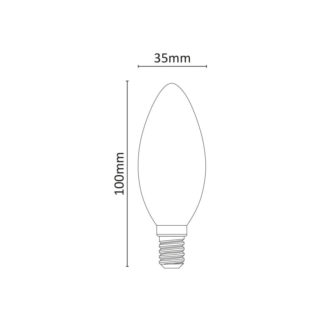 Alcapower Lampadina LED Oliva C35 Vetro Frost 4W E14 450lm 4000K Luce Naturale 360 Gradi Classe Energetica E - Prodotto ad alta efficienza