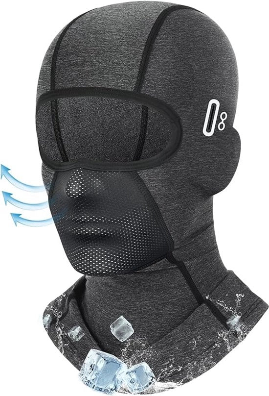 Bivacco 2 in 1, maschera da ciclismo, maschera da sci, maschera da motocicletta, protezione da vento e sole, maschera per volti, nero, adatto per sport all'aperto, protezione da vento e sole, ciclismo, sci, motociclismo