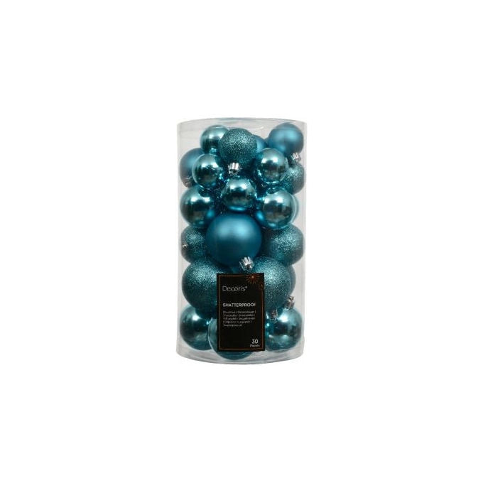 Peragashop, Palline di Natale, 30 Pezzi, Miste Blu, 6 cm