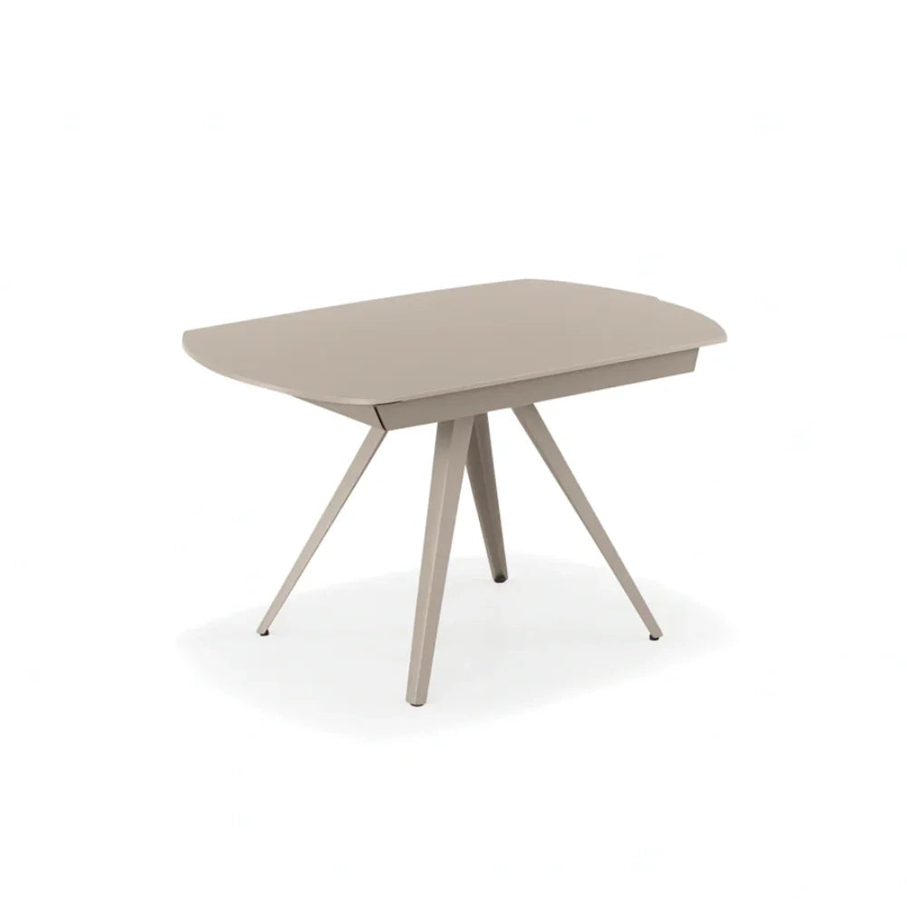Tavolo da pranzo allungabile in vetro temperato tortora Float 120-180x90 cm fino a 8 posti | Duzzle