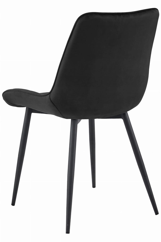 Sedia VALORA BERA - Design moderno in velluto nero per la casa x 4
