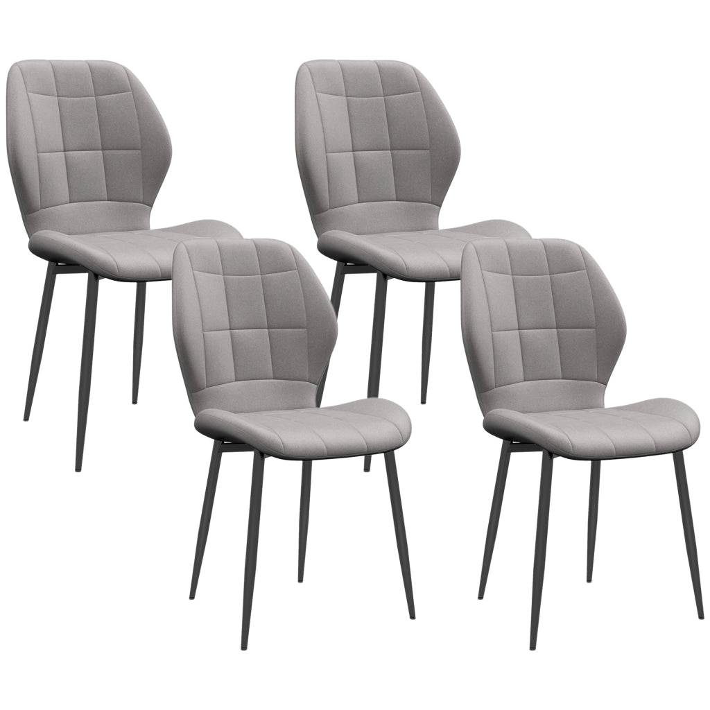 Set 4 Sedie da Pranzo Moderne ¨C Zephmum ¨C Grigio con Rivestimento in Tessuto