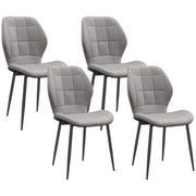 Set 4 Sedie da Pranzo Moderne ¨C Zephmum ¨C Grigio con Rivestimento in Tessuto