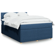 vidaXL Giroletto a Molle con Materasso Blu 140x190 cm in Tessuto